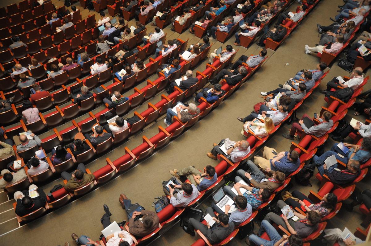 People sitting in auditorium