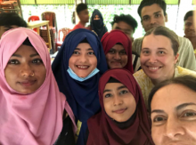 Abby Nelson (center right) in Bangladesh