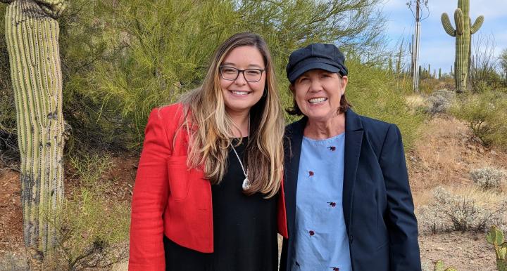 Sierra Yamanaka (left) with US Representative Ann Kirkpatrick 