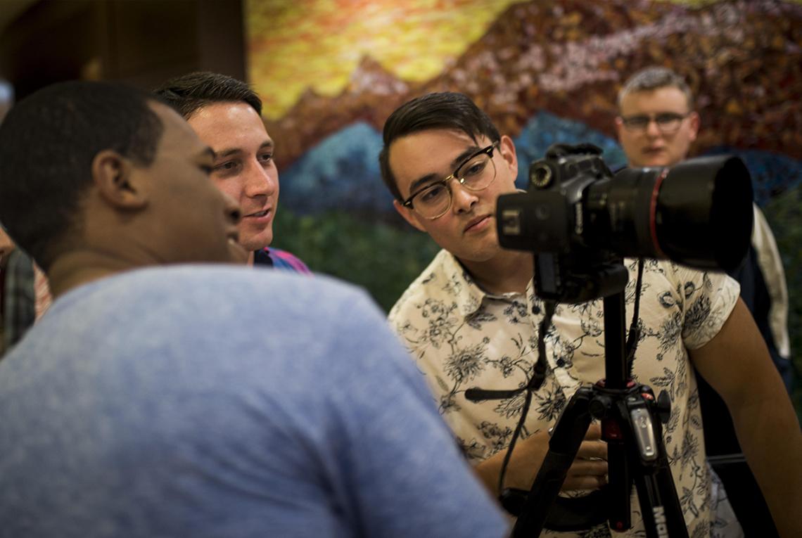 Students with video camera